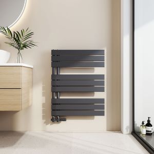Emke radiador toalheiro água quente 76x60cm, 479w, antracite, plano
