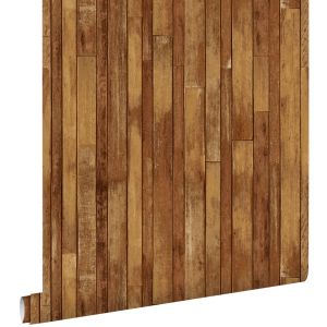 Estahome papel de parede sucata de madeira camel 53 cm x 10.05 m