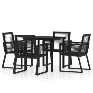 vidaXL juego de comedor de jardín 5 piezas negro