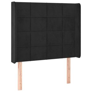 vidaXL cabecero con orejas de terciopelo negro 93x16x118/128 cm