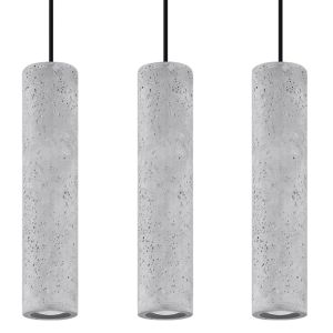 Lámpara coLGante luvo 3 gris concreto 45x90x6cm