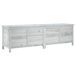 Caixa arrumação p/ jardim 198,5x50x56,5 cm abeto maciço branco
