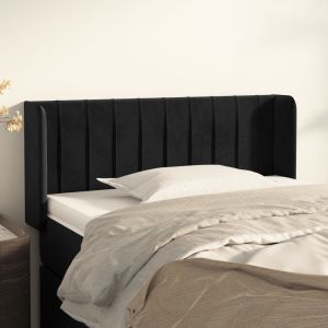 Cabeceira de cama c/ abas veludo 83x16x78/88 cm preto ptob4818
