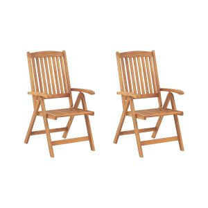 Conjunto de 2 cadeiras de jardim java madeira de acácia castanho claro