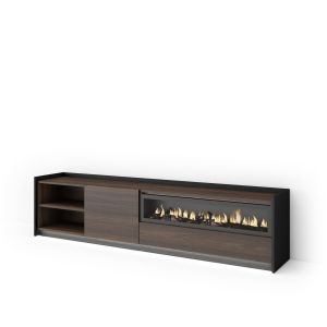Móvel de tv, 207x37x50cm, lareira eléctrica, LED rf4884