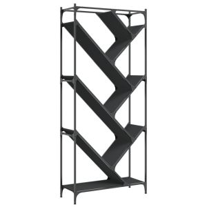 vidaXL estantería de madera de ingeniería y metal negro 79x30x180 cm