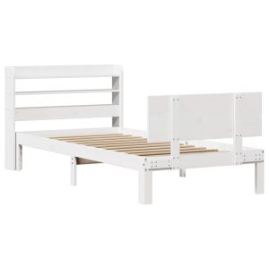 vidaXL estructura de cama con cabecero sin colchón blanco 90x200 cm