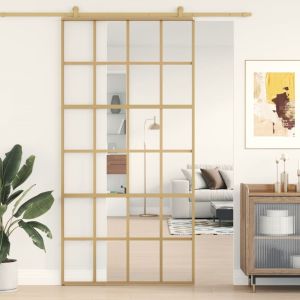 Porta deslizante 102,5x205 cm vidro esg/alumínio dourado ptxt4905