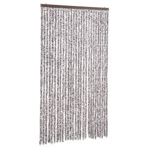 Cortina anti-insetos 118x220 cm chenille castanho e bege