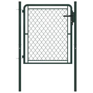 vidaXL portão de jardim de aço verde 100x100 cm