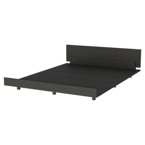 Base de cama kaia queen, com moldura preto 51.6 cm x 212.5 cm x  160 cm