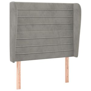 vidaXL cabecero con orejas de terciopelo gris claro 93x23x118/128 cm