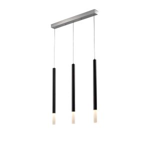 Candeeiro de teto pendente led flaute 10 preto kelektron