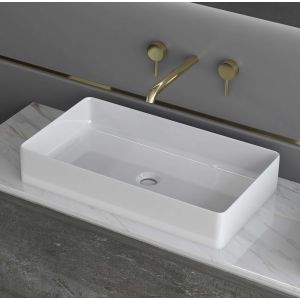 Lavatório de pousar rt6034 cerâmica 61x11x34 cm branco