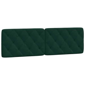 Cabeceira estofada vidaxl em veludo verde escuro 160 cm