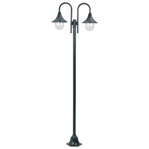 Lampião de jardim - helloshop26 - 220 cm - alumínio - 2 lanternas - verde e