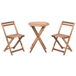 Conjunto bistro dobrável sacile madeira de acácia castanho
