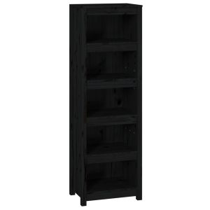 vidaXL estantería madera maciza de pino negra 50x35x154 cm