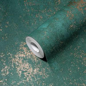 A.s. Création papel de parede com textura verde,douradoeturquesa