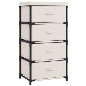 Cómoda em tecido 42 x 32 x 80 cm linho, aço color beige Homcom