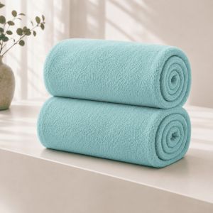 Pack 2 mantas plaid sedalina 240gr aqua 130x160cm donegal collections