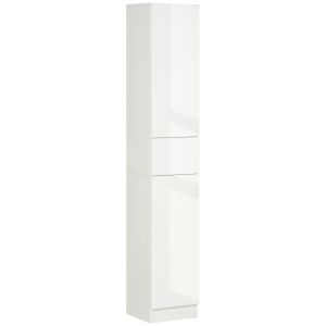 Coluna casa de banho melamina de madeira e mdf branco 30x28x170 cm