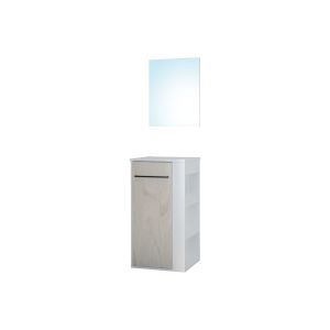 Ondee - lavatório nova - versão reta - branco - melamina - espelho