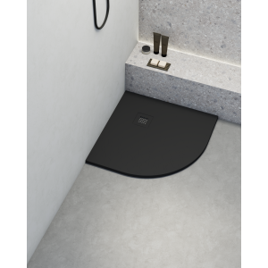 Base de duche poaLGi 90x90 cm semi-circular preto - série hos's