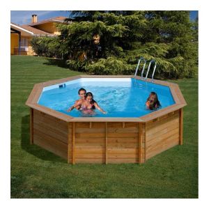 PISCINA GRE REDONDA DE MADERA SUMBAYPOOL LILI 2.80 MTS X 1.07 MTS DE ALTO