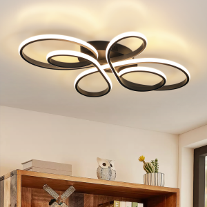Nettlife luminária de teto preto LED 40x26.5