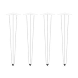 Emuca lote de 4 patas hairpin de 3 varões para mesa, altura 710mm, aço,