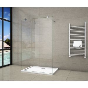 Painel de duche com filme de segurança 77x200cm,barras de apoio 90cm