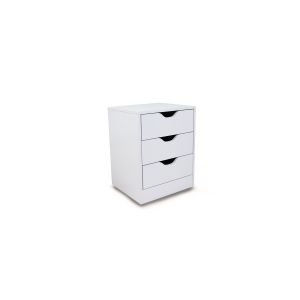 Mesa de cabeceira trillo 3 gavetas branco 50x40cm