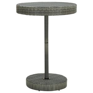 Mesa de jardim 75,5x106 cm vime pe cinzento