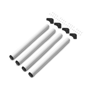 Emuca lote de 4 pés de mesa, diâmetro 60mm, h 830mm, aço, pintado branco