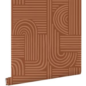 Estahome papel de parede gráfico 3d terracota 53 cm x 10.05 m