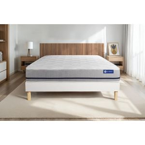 Conjunto de estrado branco + colchão actisom actilatex soft (120x220 cm - e