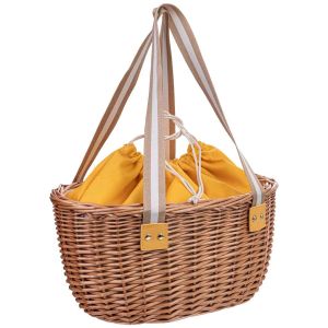 Cesta de piquenique castanho 40x29x20 cm