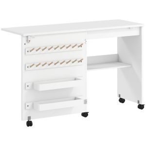 Mesa de costura 116,3x49,5x76,5 cm color blanco Homcom
