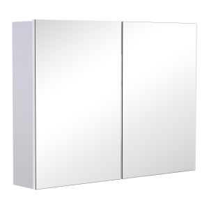 Gabinete de espelho mdf, vidro branco 80x15x60 cm