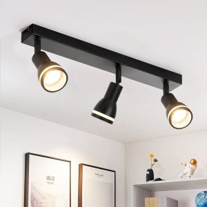 Nettlife luminária de teto negro gu10 42x5