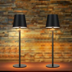 Nettlife candeeiro de mesa LED preto 11x11(2er-set)
