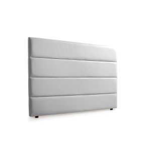 Cabeceira estofada genova pele sintética 130x120x8 cm - castanho - moonia