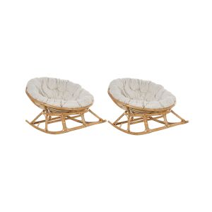 Conjunto de 2 cadeiras de baloiço orvieto rattan natural