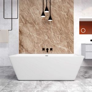 Banheiras de ilha retangular em acrílico com ralo-1700x800x580mm-branca