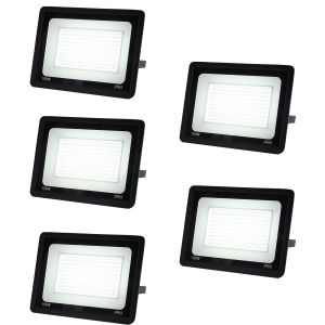 Pack de 5 focos projetores LED exterior 150w, luz fria 6000k,IP65