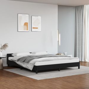Estrutura cama c/ cabeceira sem colchão 160x200 cm preto pt6934