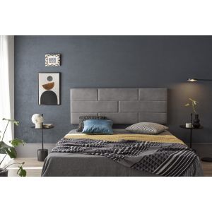 Cabecero de cama 80 muro ladrillos tela antimanchas 112x57x5cm gris