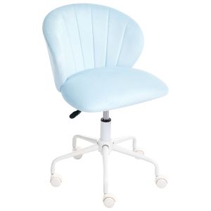 Cadeira home office cheerful veludo azul claro