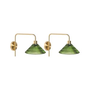 Conjunto de 2 candeeiros de parede sumpul metal dourado